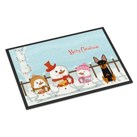 Carolines Treasures Merry Christmas Carolers English Toy Terrier Indoor or Outdoor Mat, 24 x 0.25 x 36 in. BB2440JMAT